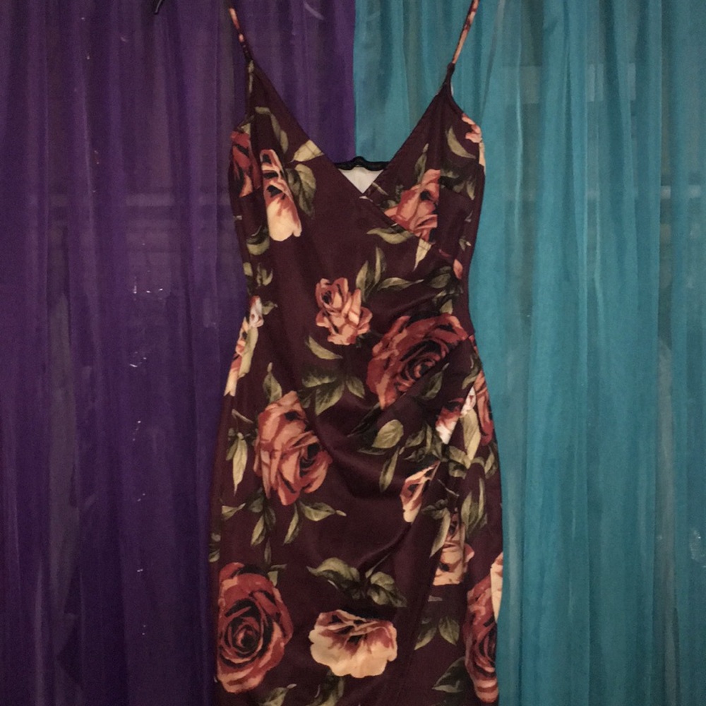 Burgundy floral dress